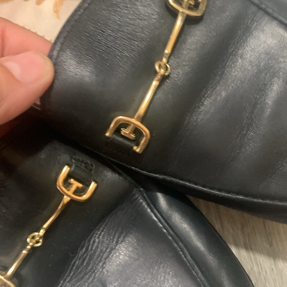 Sam Edelman LORAINE BIT LOAFER Black Leather Gold Metal Detail size 7.5 - Picture 2 of 9